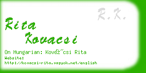 rita kovacsi business card